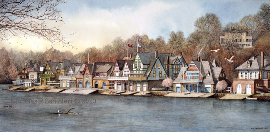 Boathouse Row 7 painting by N. Santoleri © 2013 Boathouse Row 7 painting by N. Santoleri © 2013