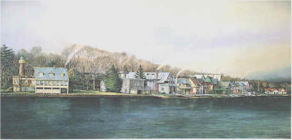 Boathouse Row 3 by N. Santoleri limited Edition Print from Watercolor Painting