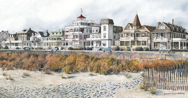 Beach Drive - Cape May Art by Santoleri