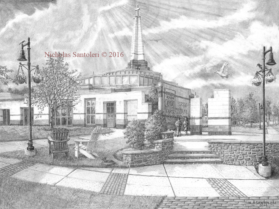 University Art Prints Episcopal Academy Pencil Drawing