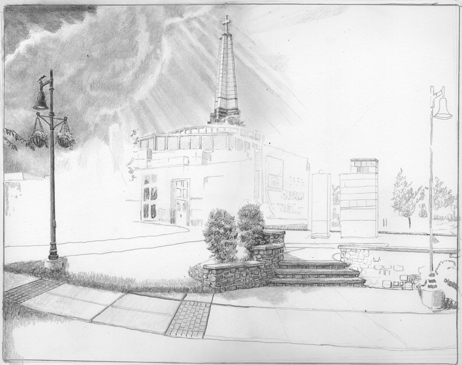 Episcopal Academy Pencil Drawing in Progress 02