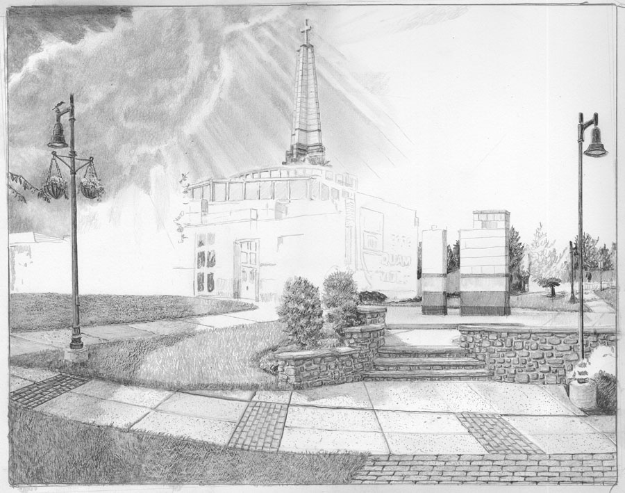 Episcopal Academy Pencil Drawing in Progress 03