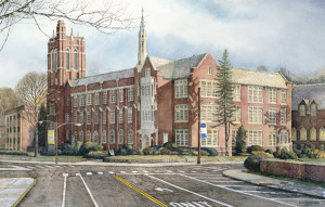 LaSalle University by Santoleri limited edition prints from watercolor painting