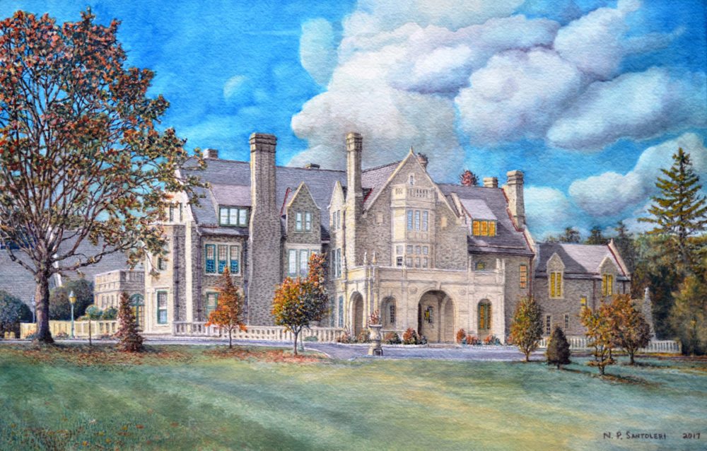 Academy of Notre Dame de Namur  - Watercolor painting by Nick Santoleri