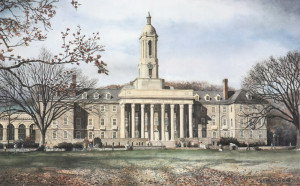 Penn State Old Main Santoleri limited Edition Prints from Watercolor Painting