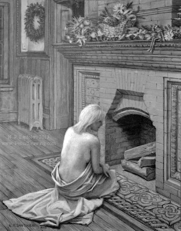 Prints of Waiting For Santa pencil drawing by Santoleri 2013