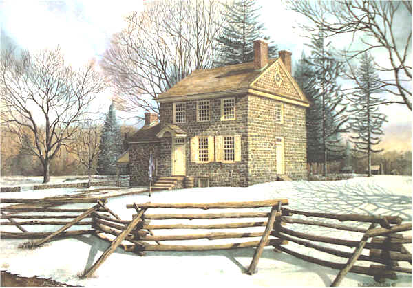 Open Edition Prints of Winter At Valley Forge watercolor painting by Santoleri