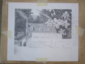 La Locanda restaurant drawing in progress 02