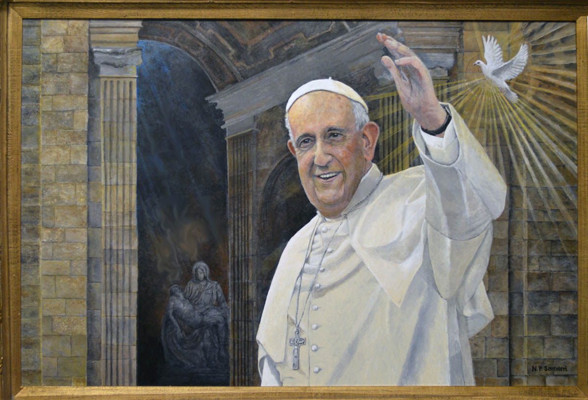Pope Francis Painting In Progress