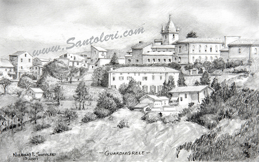Prints of Guardiagrele, Italy pencil drawing by Santoleri 