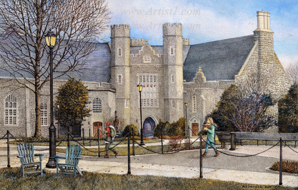 West Chester University - Watercolor painting by Nick Santoleri