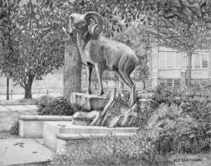 "Standing Guard" pencil drawing by Nick Santoleri