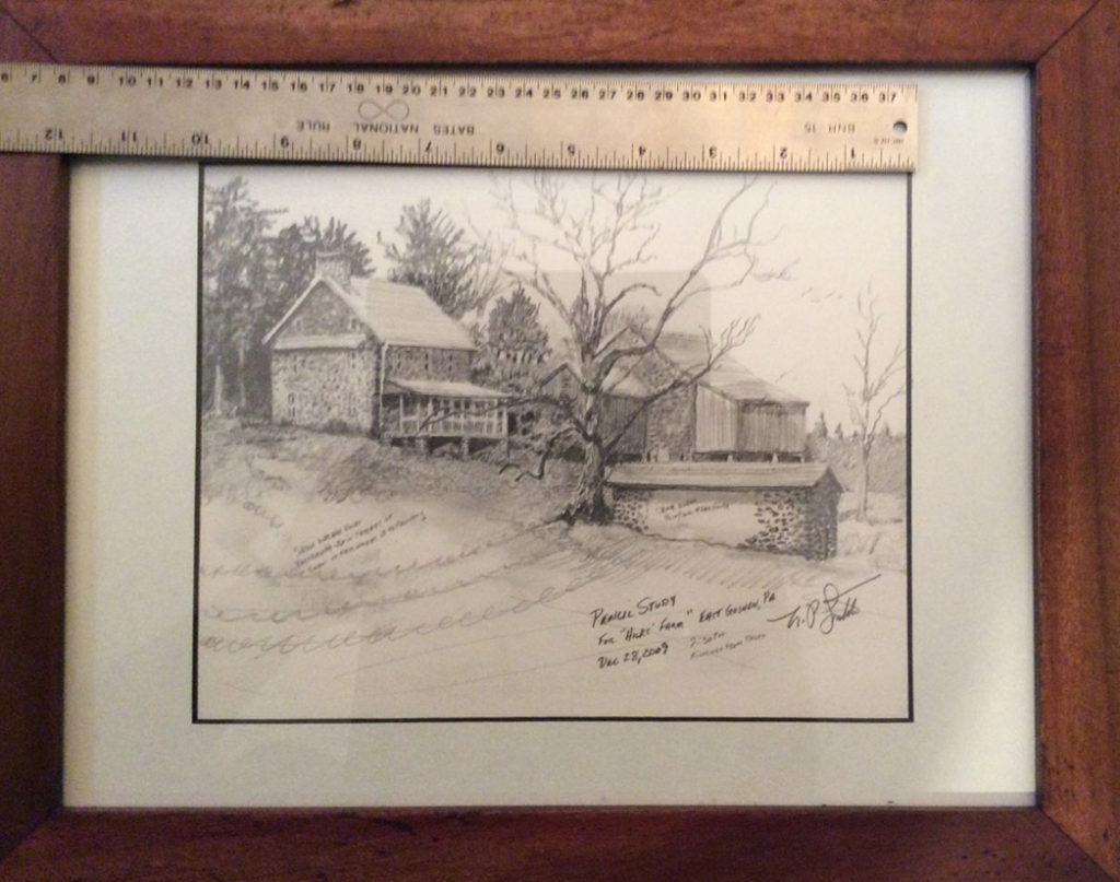 Chester County Plein air art drawing by Santoleri