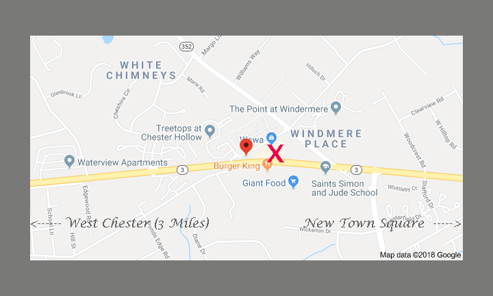 Location of Nicholas Santoleri Chester County Art Studio and Gallery