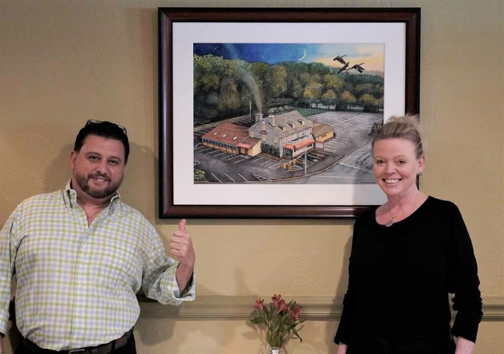 Max and Debbie by watercolor painting by Nicholas Santoleri