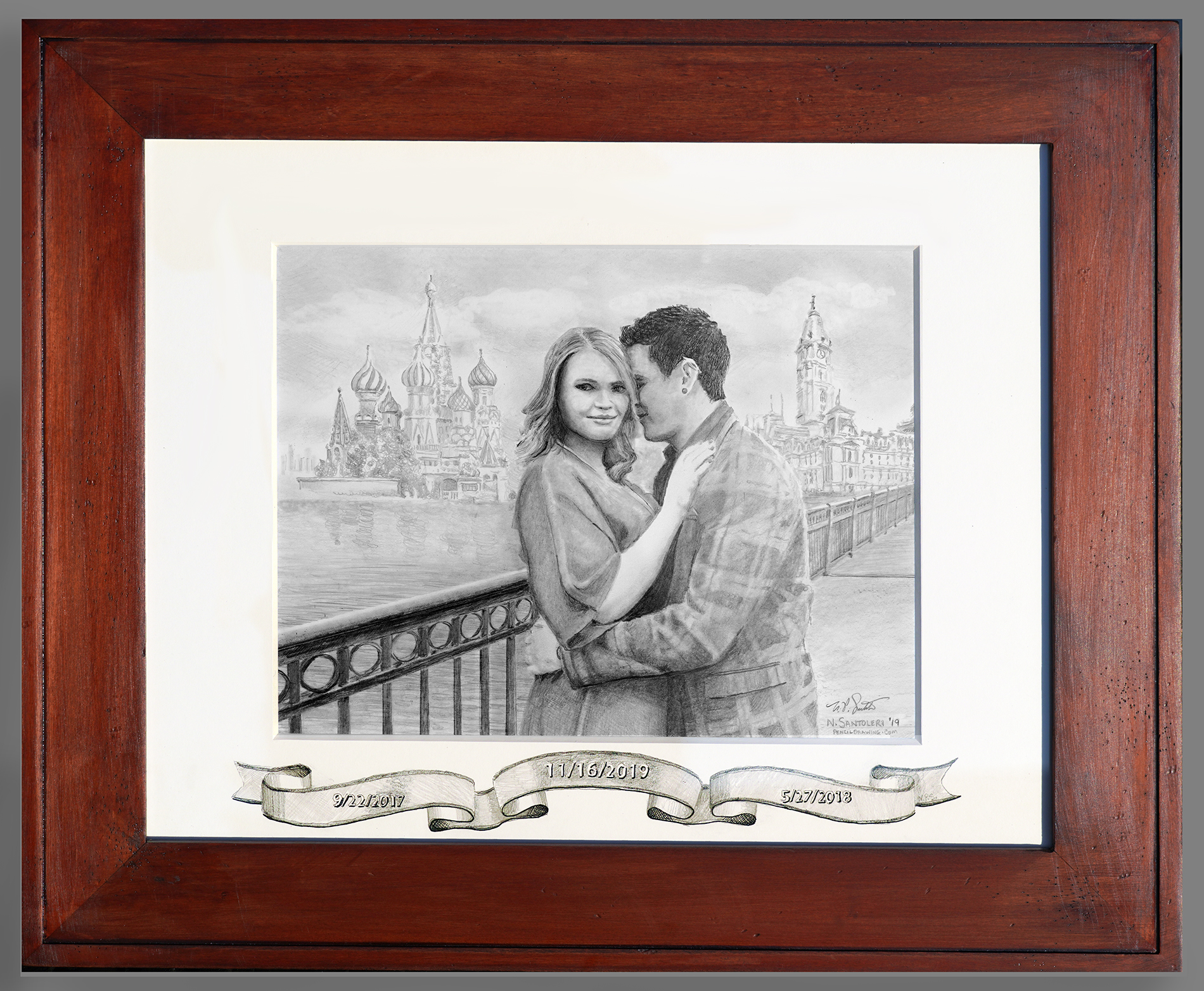 Alice-and-Matt-2019-Framed-Pencil Drawing